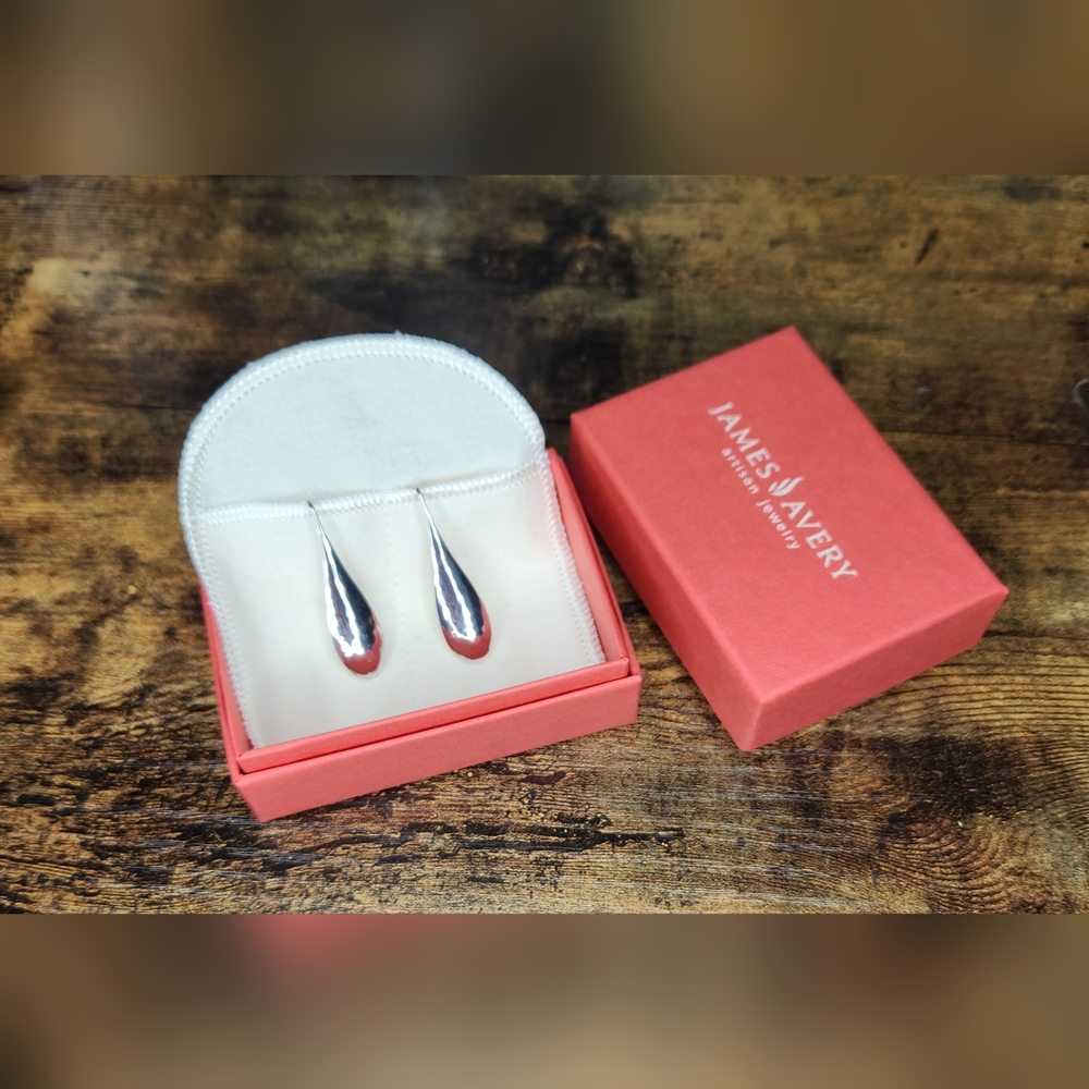 James Avery Retired RARE Hammered Tear Drop Earrings‎